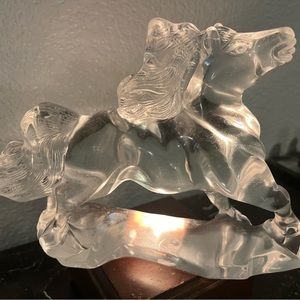 Very rare to find a genuine clear quartz horse sculpture this clean!